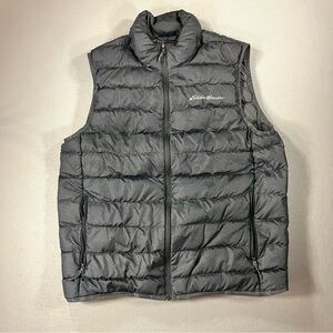 Eddie Bauer Vest Mens Medium Black EB650 Goose Down Puffer